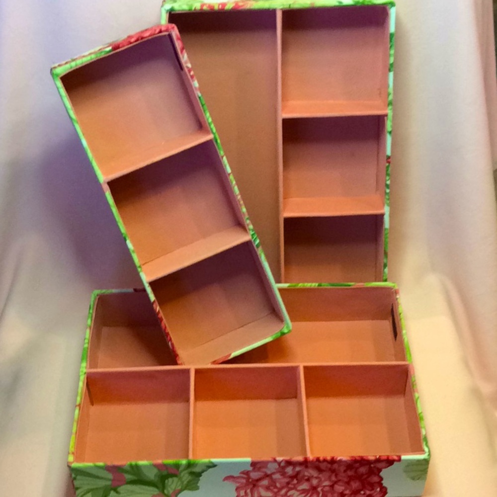 FINAL SALE PRICE Waverly 3 Piece Organization Trays W/Hydrangeas